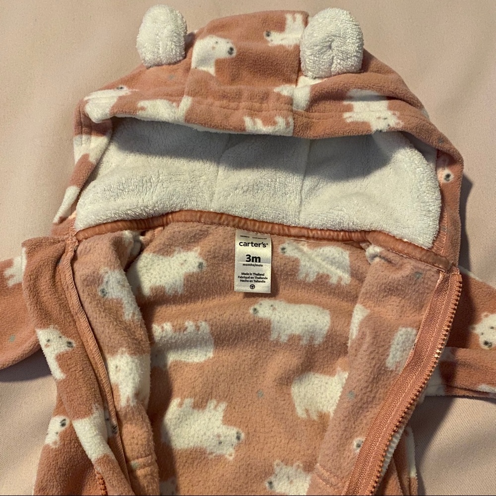 Carter's Polar Bear Ears Onesie, 3m - Picture 4 of 10